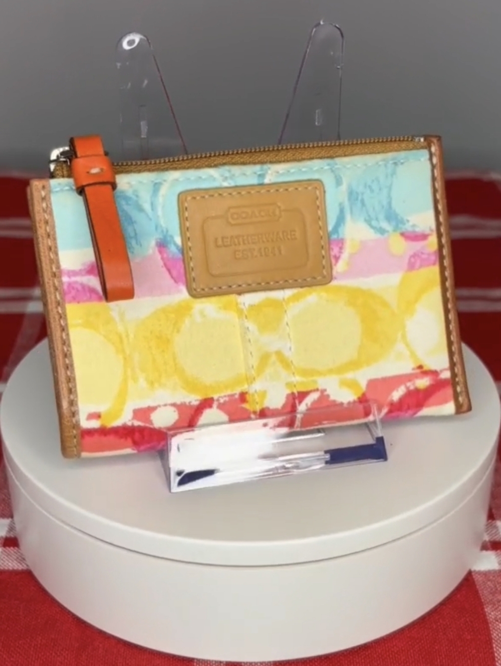 Coach Hampton  Watercolor Coin Card Case EUC - Picture 5 of 6